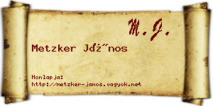 Metzker János névjegykártya
